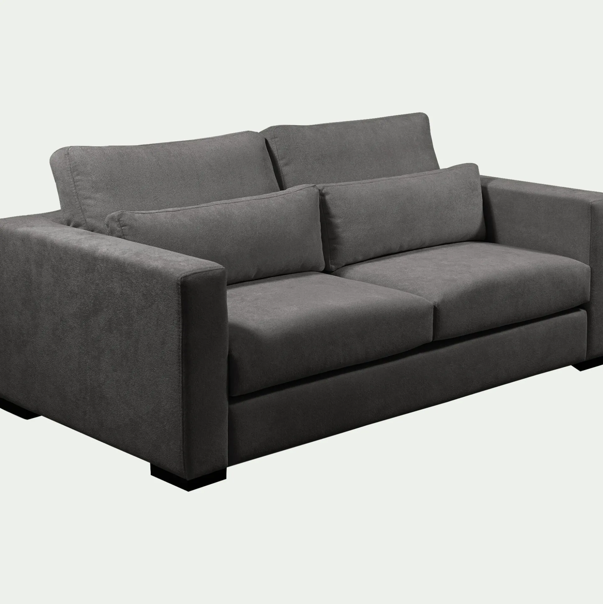 Canapé 3 places fixe en tissu Bloq - gris anthracite