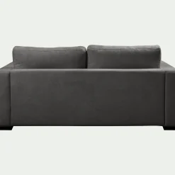 Canapé 3 places fixe en tissu Bloq - gris anthracite