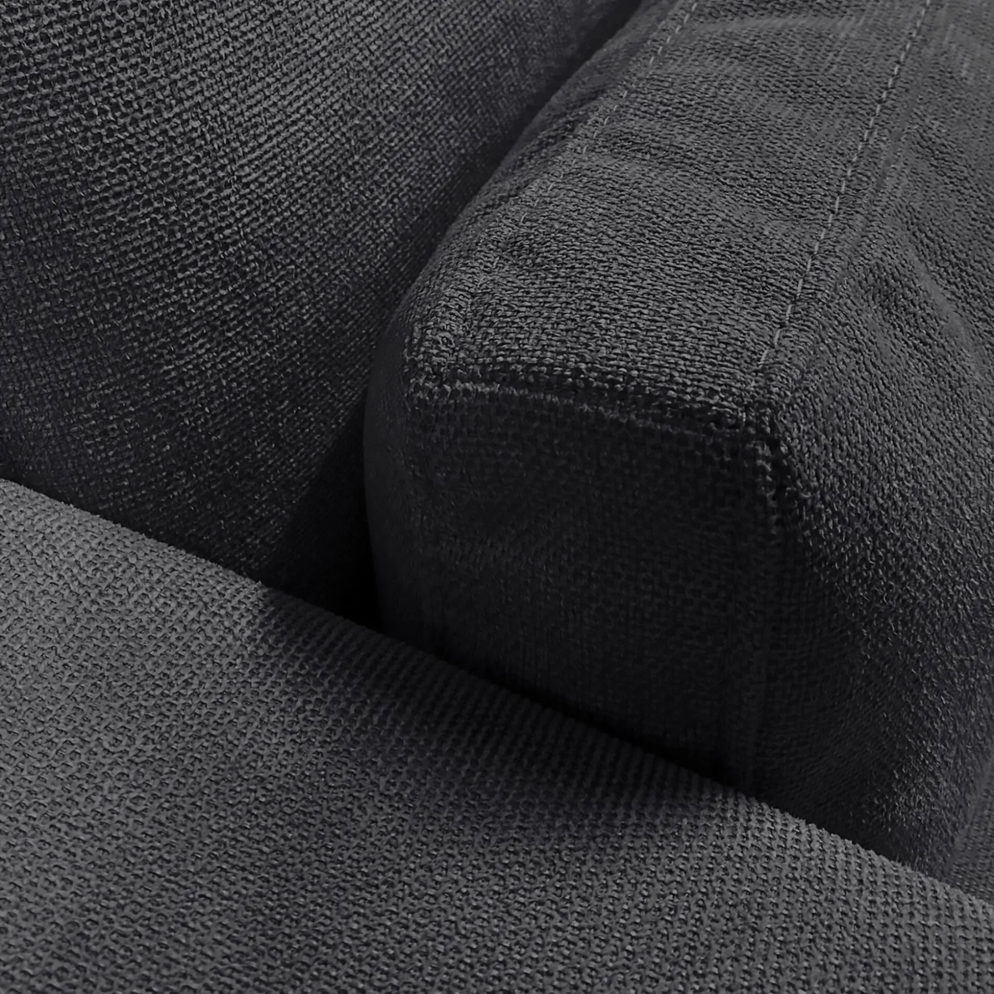 Canapé 5 places fixe en tissu Bloq - gris anthracite