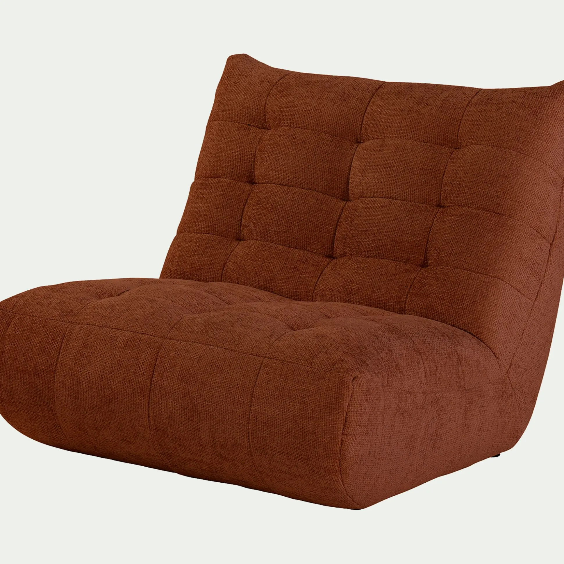 Canapé 2 places fixe en tissu chenille - brun rustrel