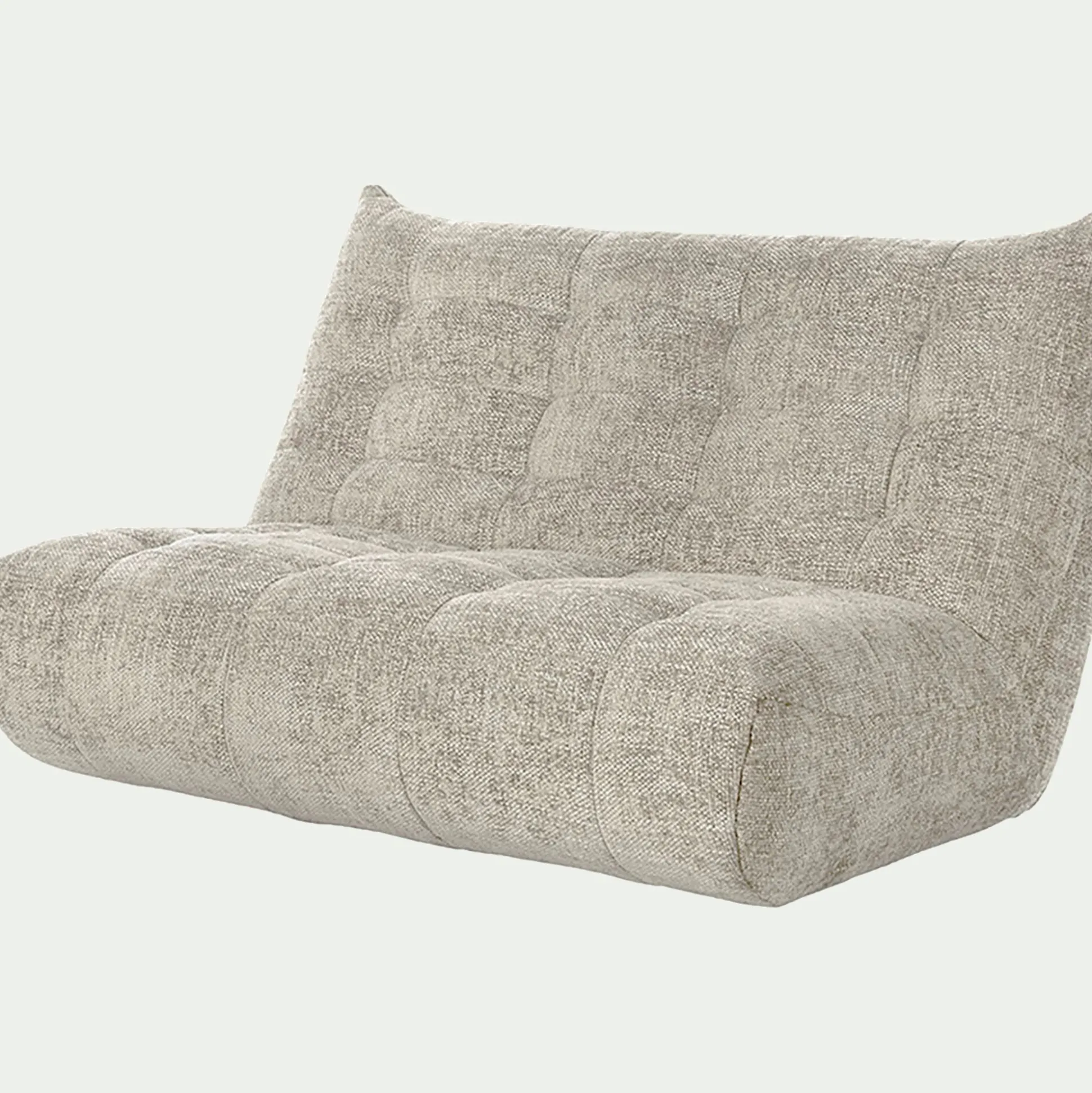 Canapé 3 places fixe en tissu chenille - beige roucas