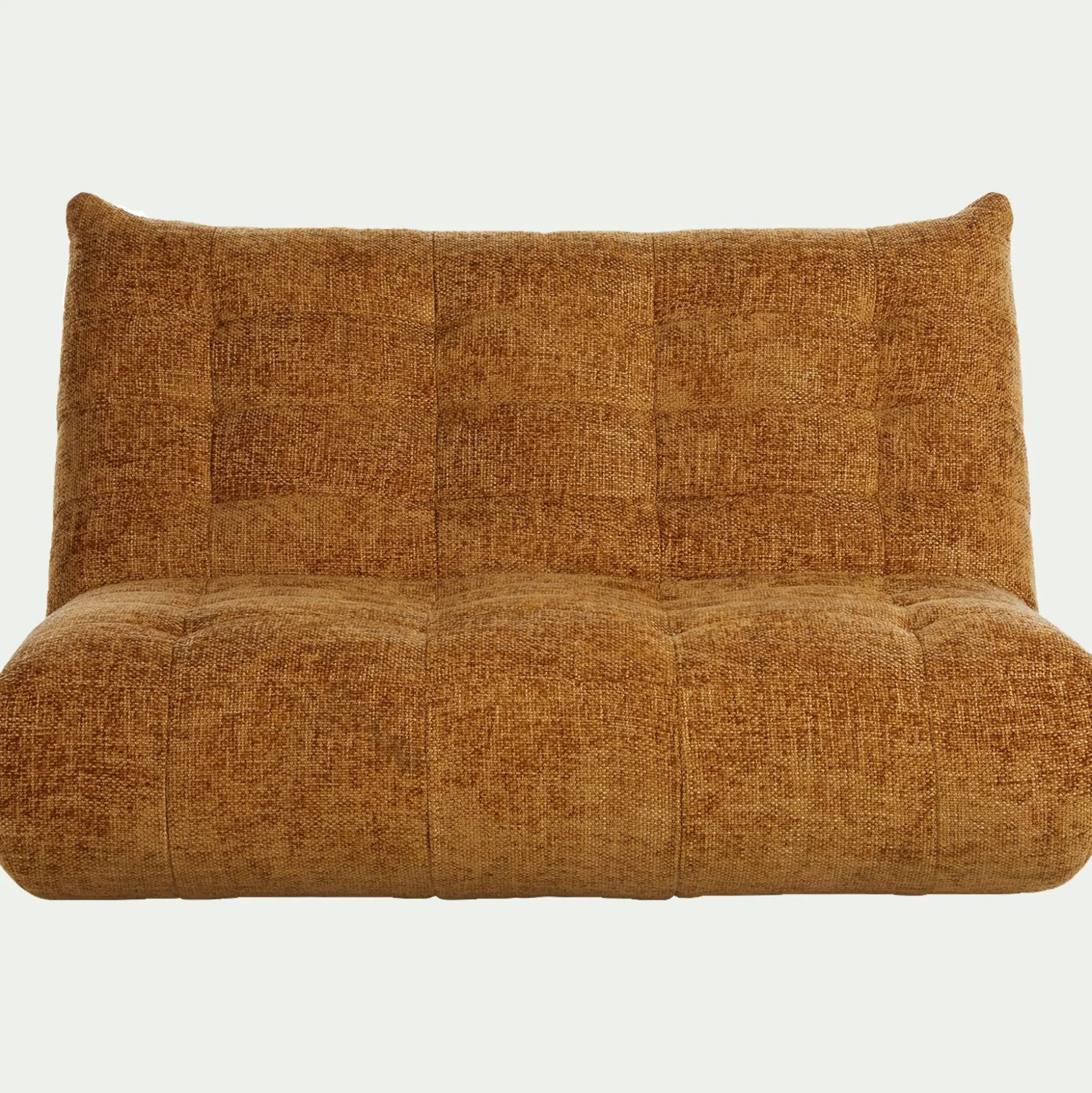 Canapé 3 places fixe en tissu chenille - jaune argan