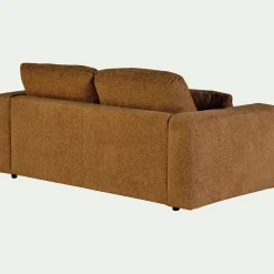 Canapé 3 places fixe en tissu chenille Benjo - jaune argan