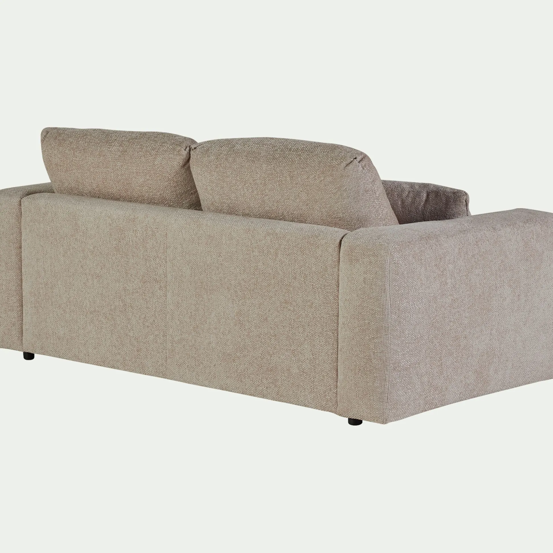 Canapé 3 places fixe en tissu chenille Benjo - beige roucas