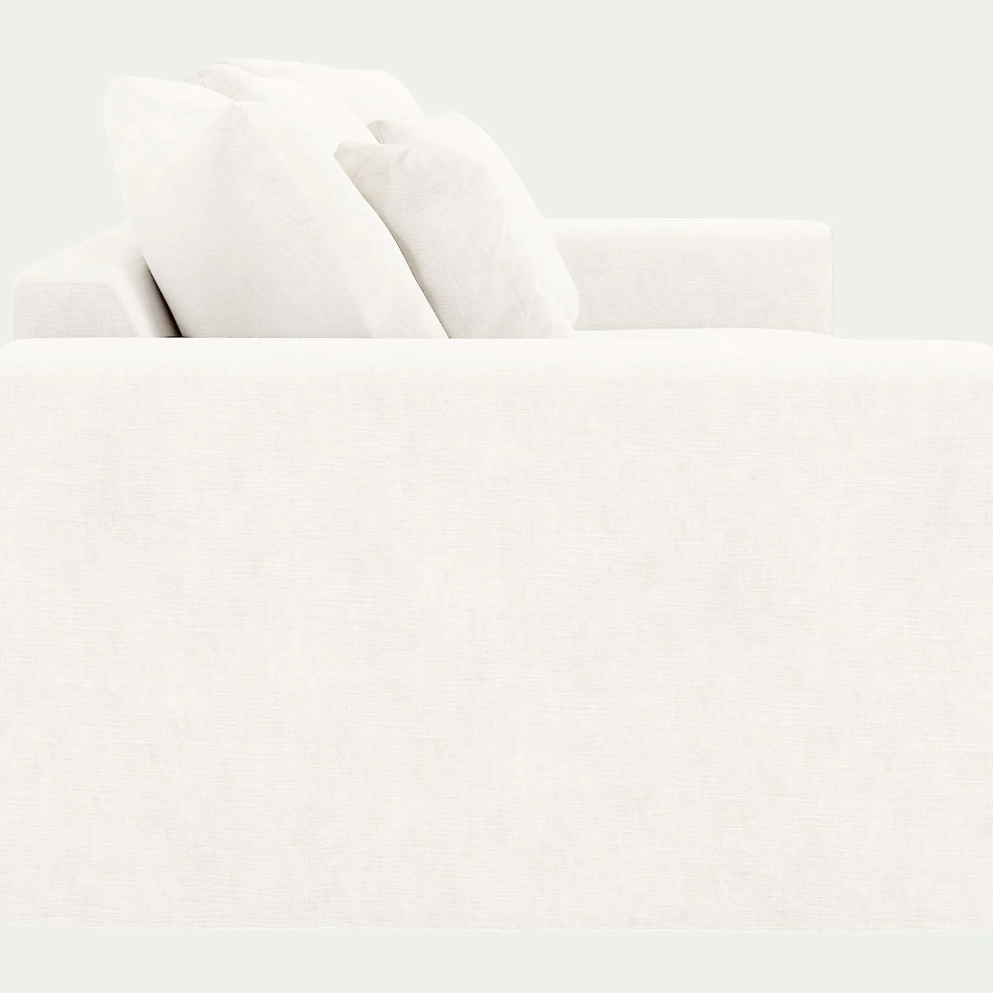 Canapé 2 places fixe en tissu doux tramé - blanc ventoux