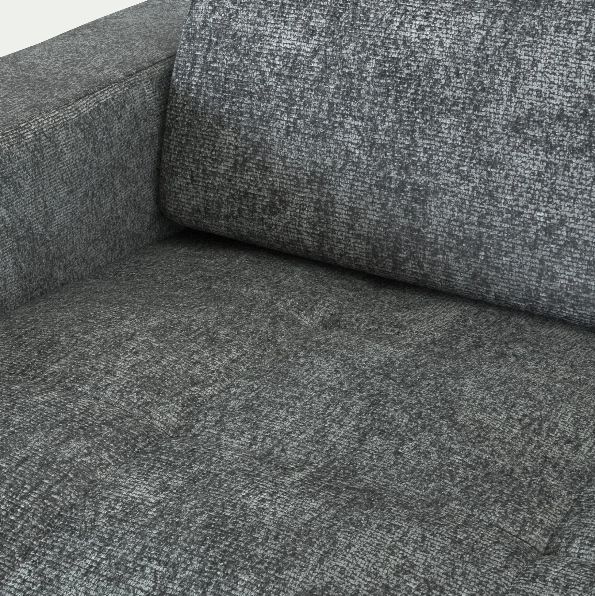 Canapé 3 places fixe en tissu Genesis avec accoudoirs 20cm - gris ardoise
