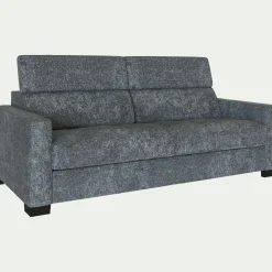 Canapé 3 places fixe en tissu Genesis avec accoudoirs 15cm - gris ardoise