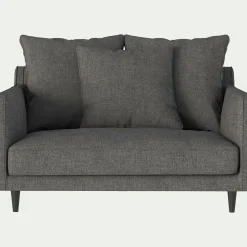 Canapé 1,5 places fixe en tissu - gris restanque