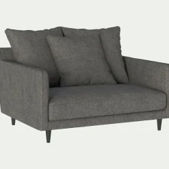 Canapé 1,5 places fixe en tissu - gris restanque