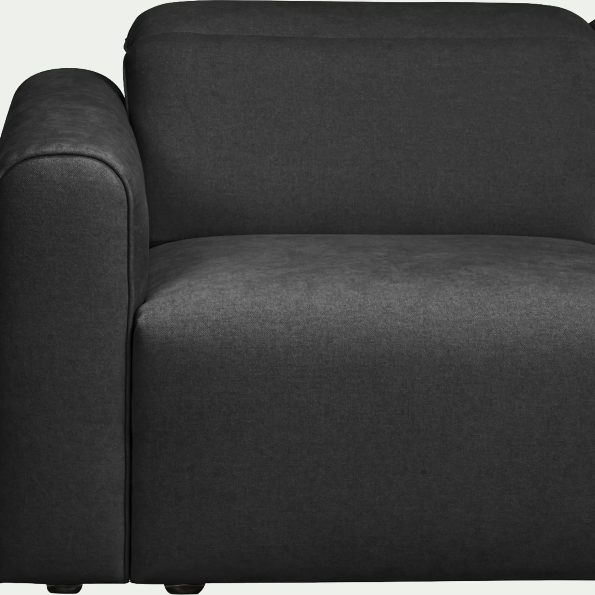 Canapé 5 places fixe en tissu - gris anthracite