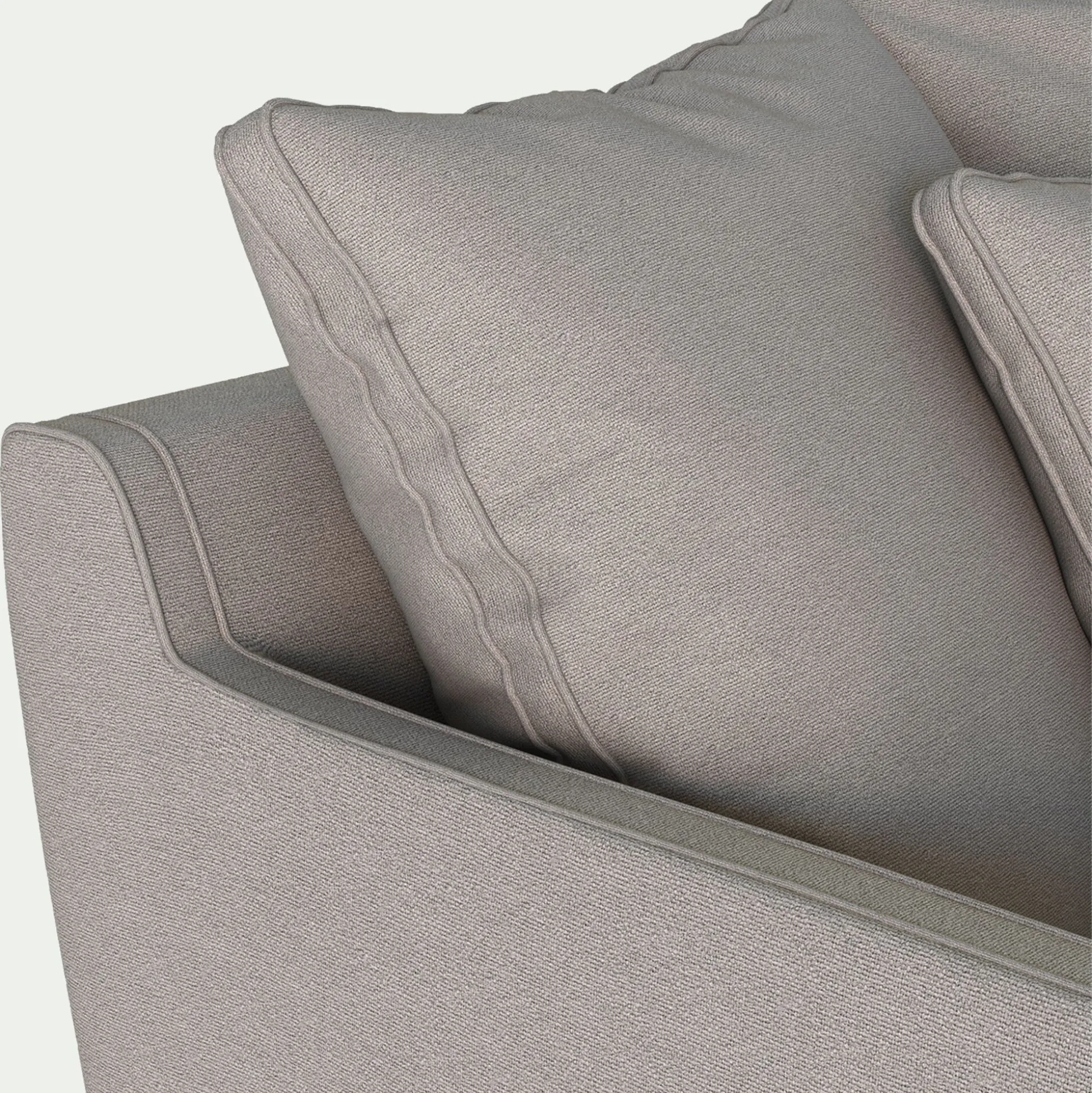 Canapé 3 places fixe en tissu joint - gris borie
