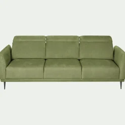 Canapé 4 places fixe en tissu memphis avec fonction avance-recul -vert cèdre