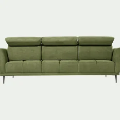 Canapé 4 places fixe en tissu memphis avec fonction avance-recul -vert cèdre