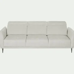 Canapé 4 places fixe en tissu memphis avec fonction avance-recul - beige roucas