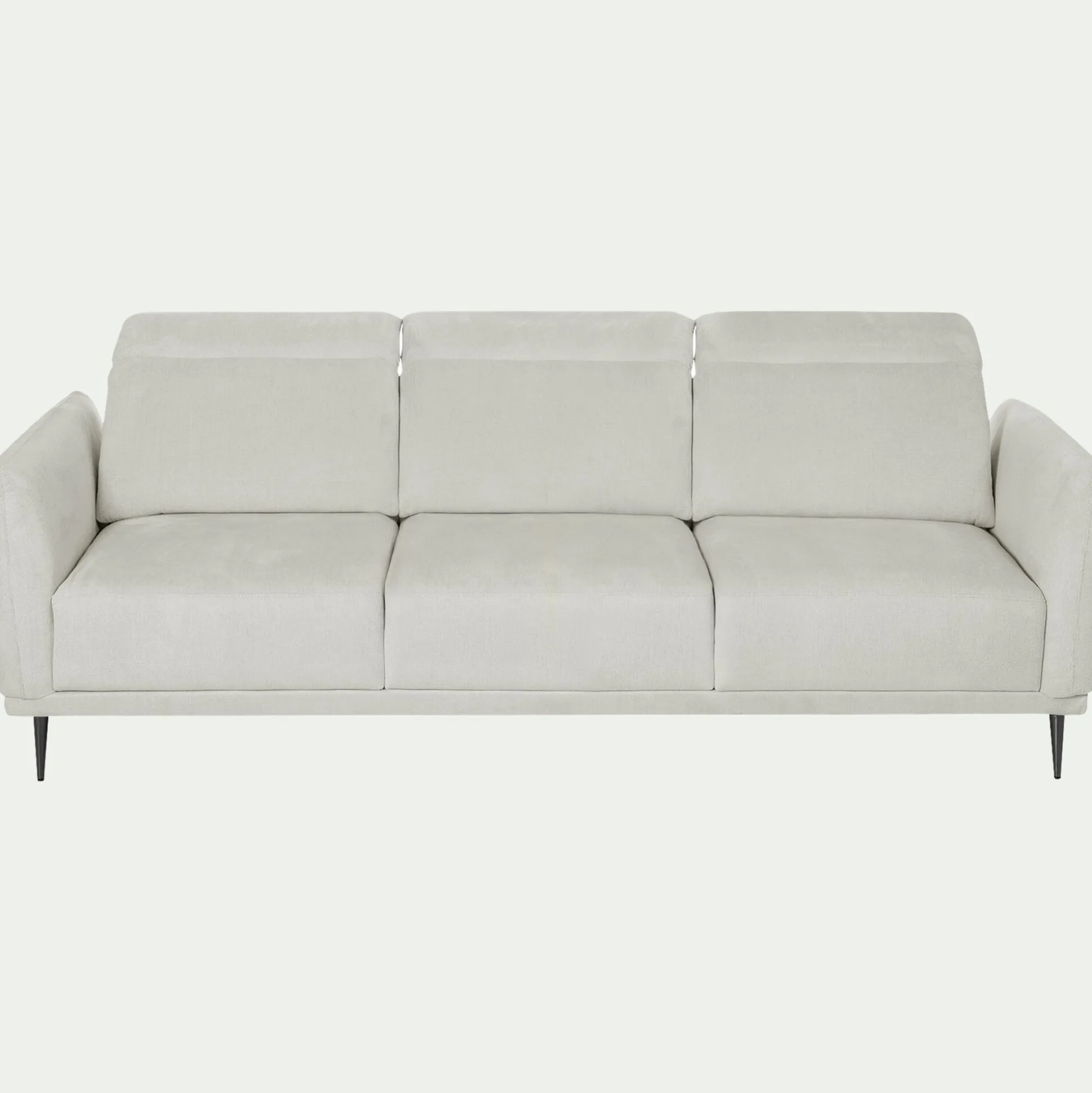 Canapé 4 places fixe en tissu memphis avec fonction avance-recul - beige roucas
