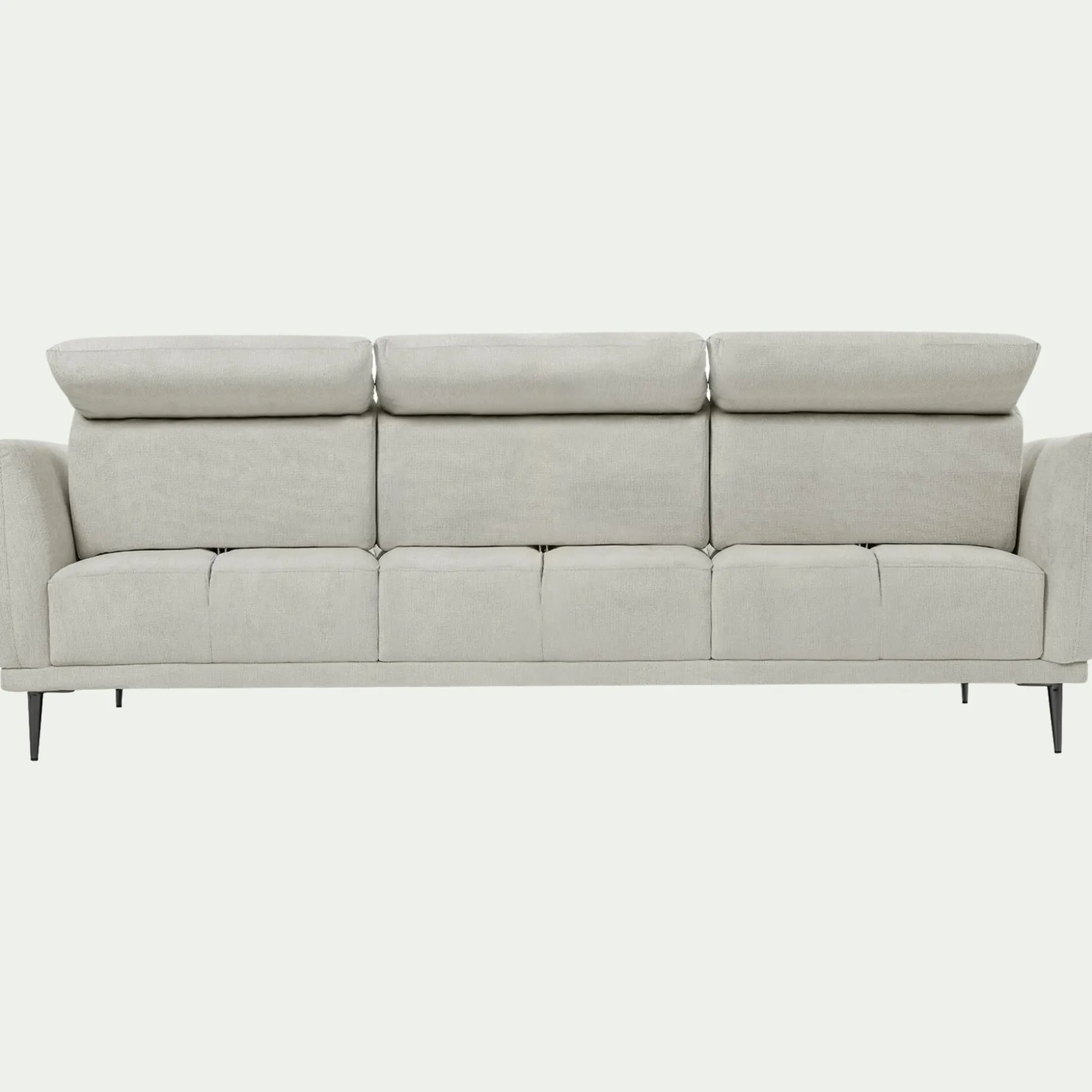 Canapé 4 places fixe en tissu memphis avec fonction avance-recul - beige roucas