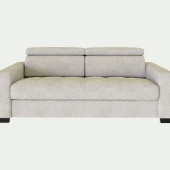 Canapé 2 places fixe en tissu monclar avec accoudoirs 20cm - beige roucas