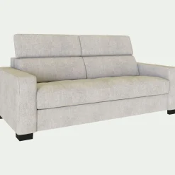 Canapé 2 places fixe en tissu monclar avec accoudoirs 20cm - beige roucas