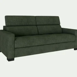 Canapé 3 places fixe en tissu monclar avec accoudoirs 15cm - vert cèdre