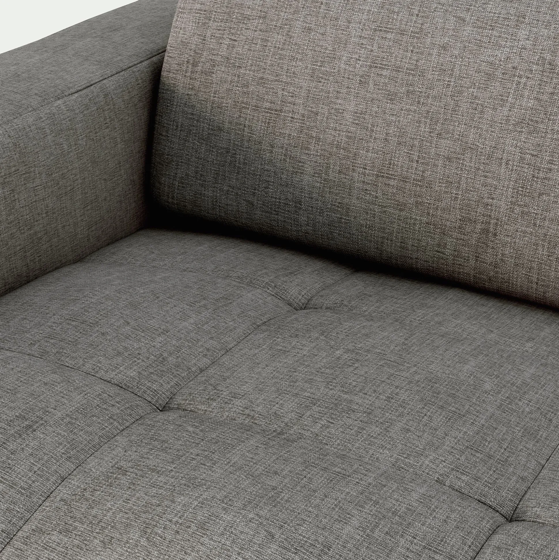 Canapé 3 places fixe en tissu monclar avec accoudoirs 20cm - taupe