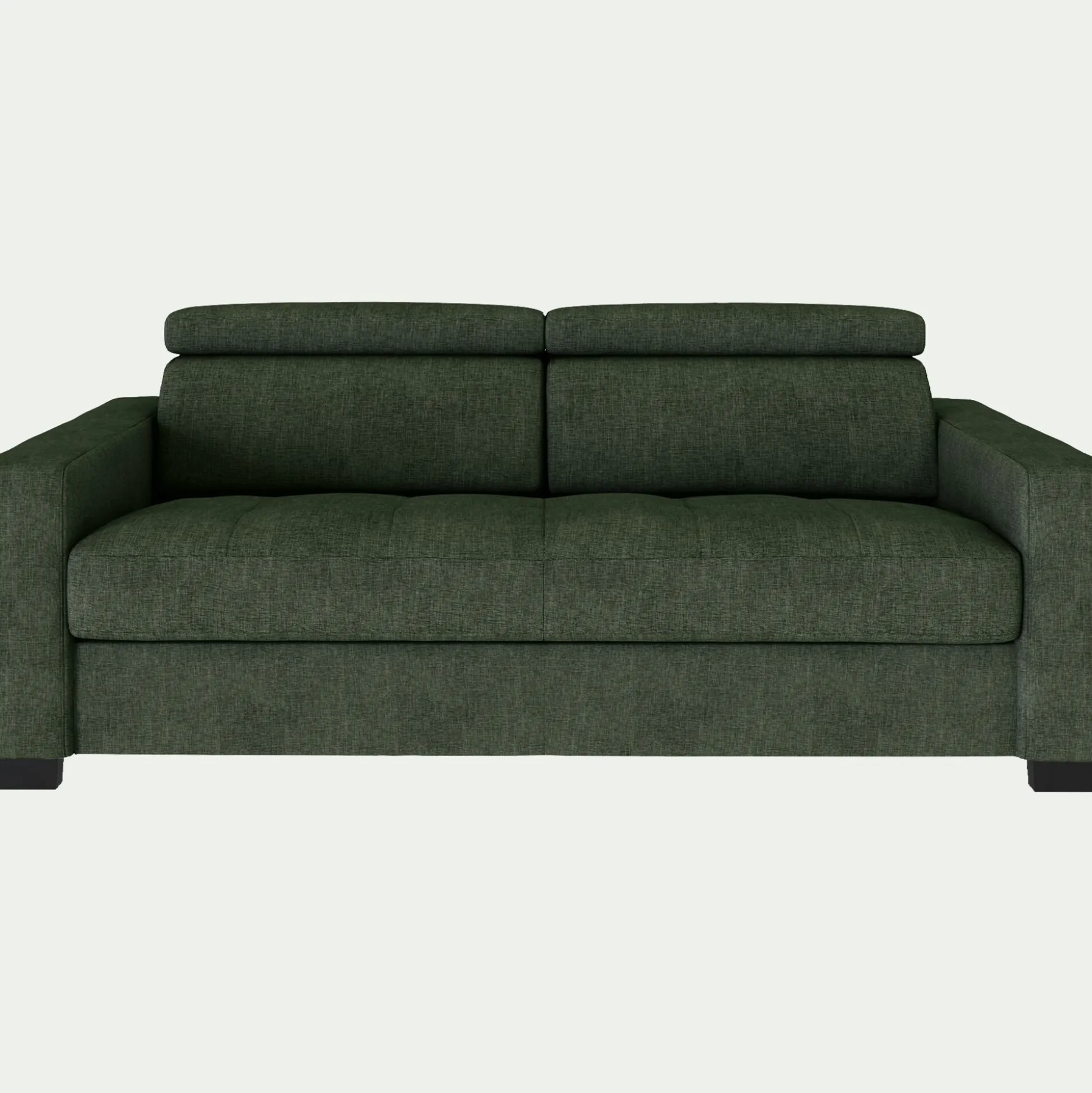 Canapé 2 places fixe en tissu monclar avec accoudoirs 20cm - vert cèdre
