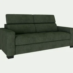 Canapé 2 places fixe en tissu monclar avec accoudoirs 20cm - vert cèdre