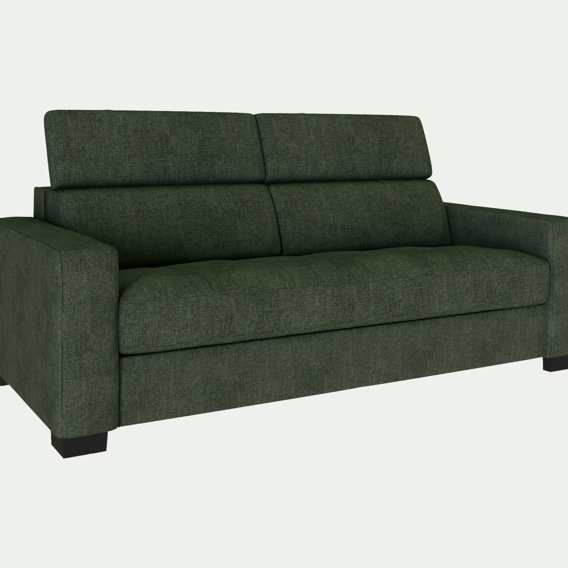 Canapé 2 places fixe en tissu monclar avec accoudoirs 20cm - vert cèdre
