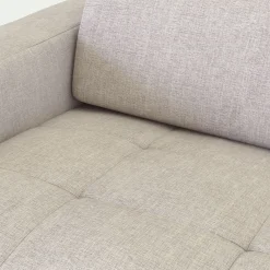 Canapé 3 places fixe en tissu monclar avec accoudoirs 20cm - beige roucas