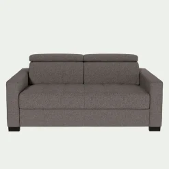 Canapé 2 places fixe en tissu pop avec accoudoirs 15cm - taupe