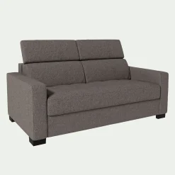 Canapé 2 places fixe en tissu pop avec accoudoirs 15cm - taupe