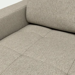 Canapé 2 places fixe en tissu pop avec accoudoirs 15cm - beige
