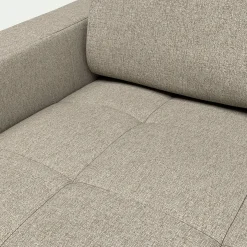 Canapé 3 places fixe en tissu pop avec accoudoirs 15cm - beige