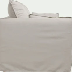 Canapé 4 places fixe en tissu wind - beige alpilles