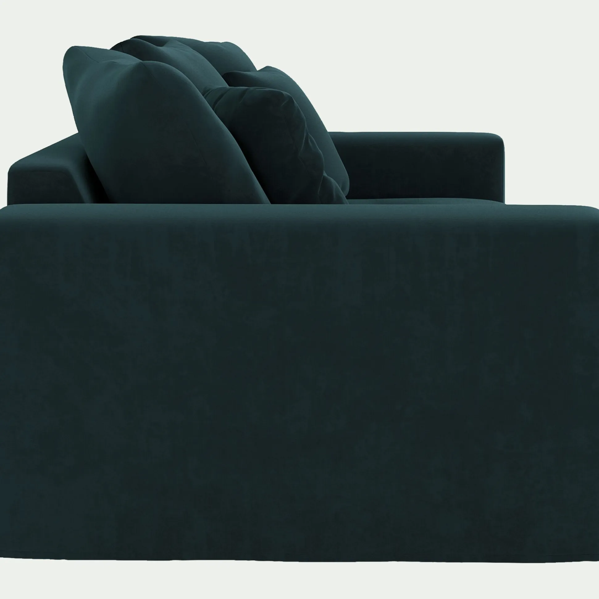 Canapé 2 places fixe en velours - bleu foncé