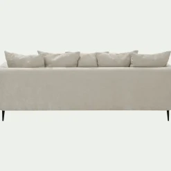 Canapé 5 places fixe gauche en tissu cannes - beige roucas