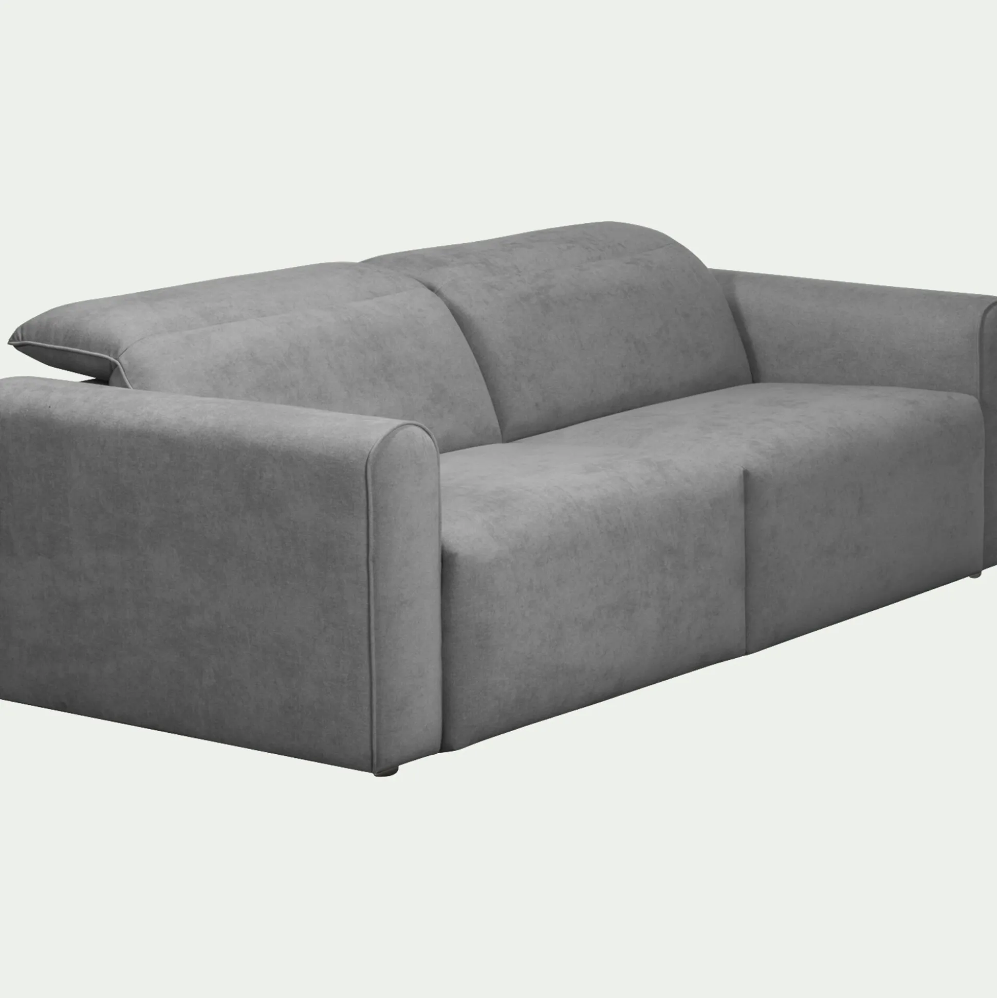 Canapé 3 places relax droit en tissu - gris moyen