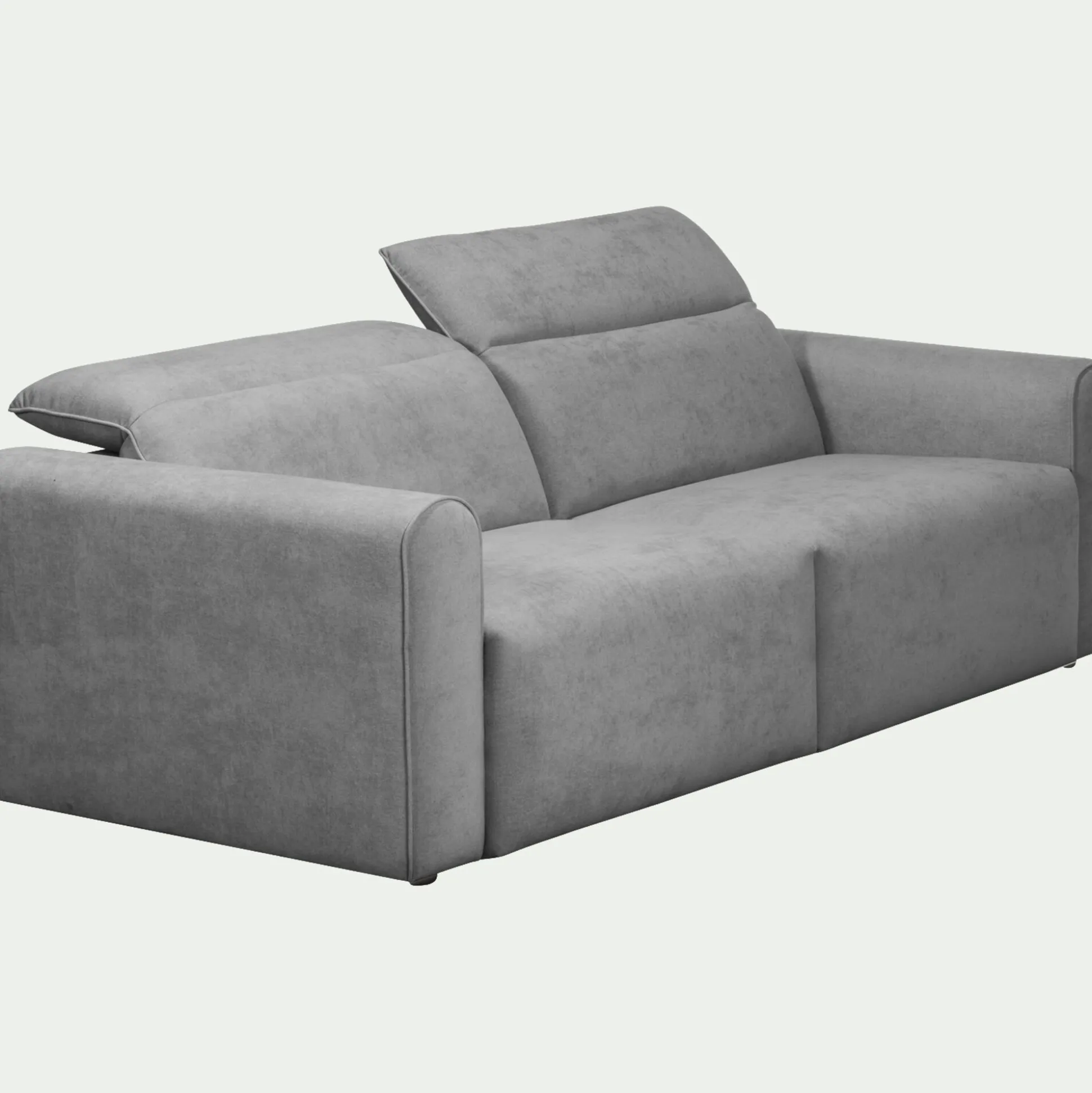 Canapé 3 places relax droit en tissu - gris moyen