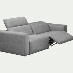 Canapé 3 places relax droit en tissu - gris moyen