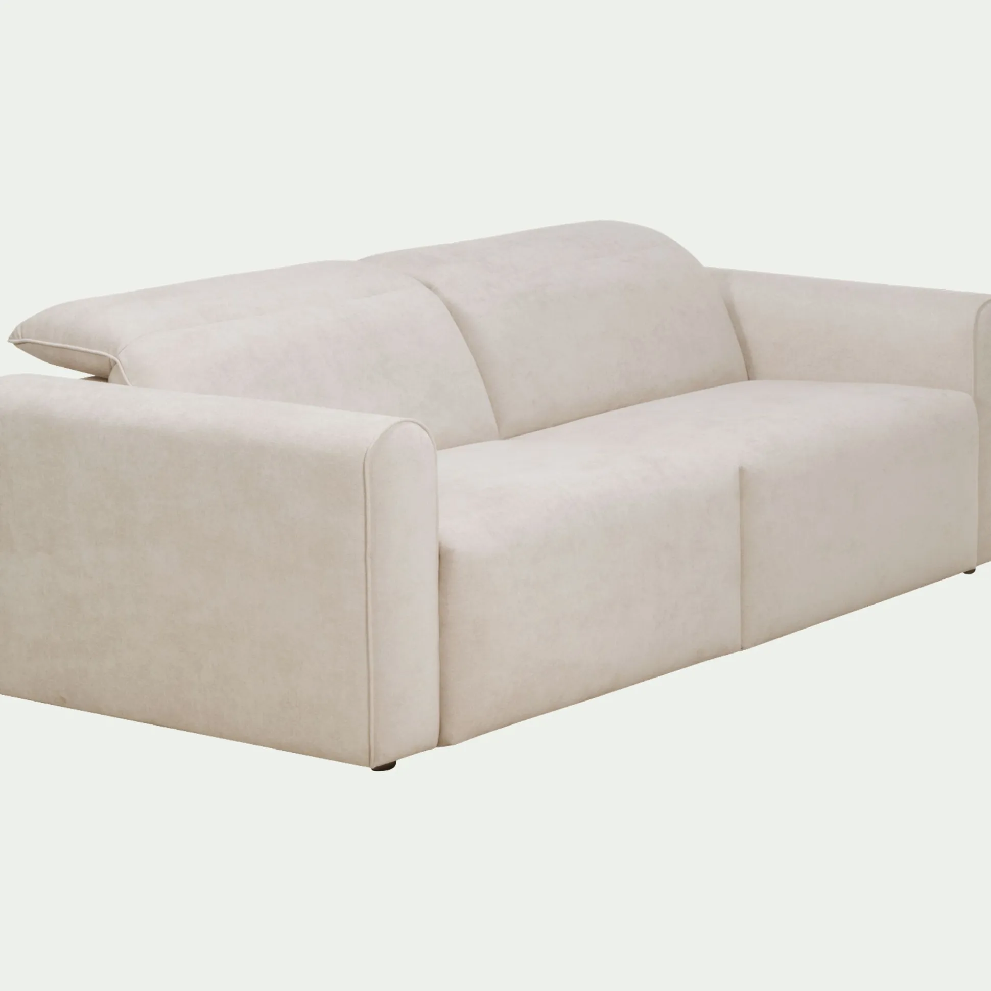 Canapé 3 places relax droit en tissu - beige roucas