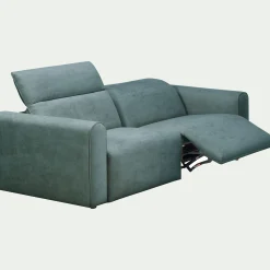 Canapé 3 places relax droit en tissu - bleu niolon