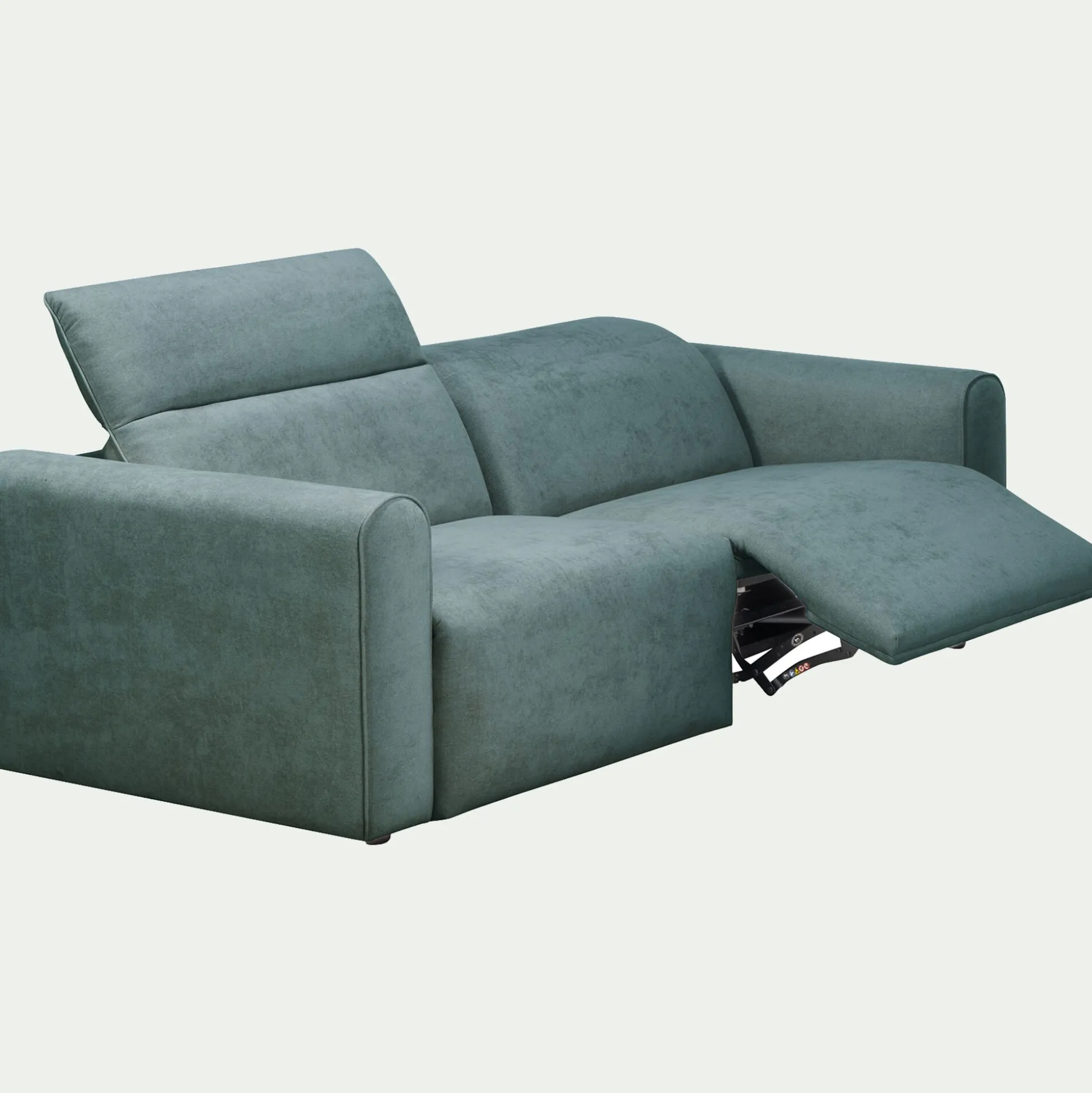 Canapé 3 places relax droit en tissu - bleu niolon
