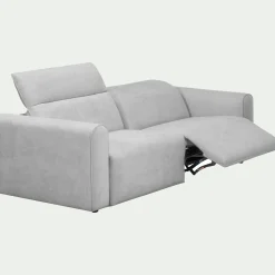 Canapé 3 places relax droit en tissu - gris borie