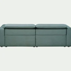 Canapé 3 places 2 relax droit en tissu - bleu niolon