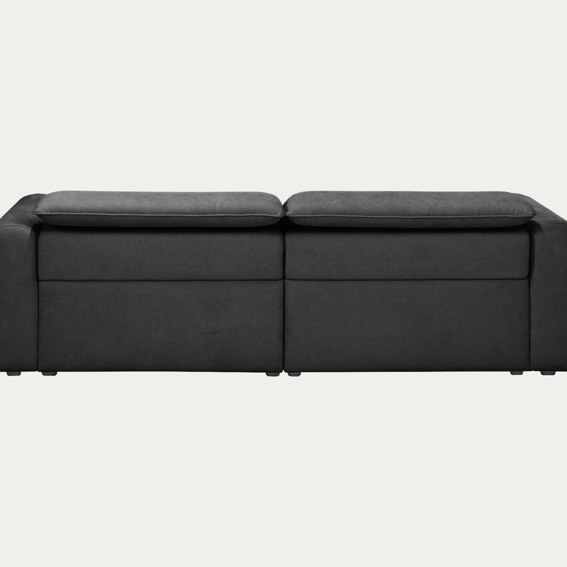 Canapé 3 places 2 relax droit en tissu - gris anthracite