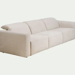 Canapé 5 places relax droit en tissu - beige roucas