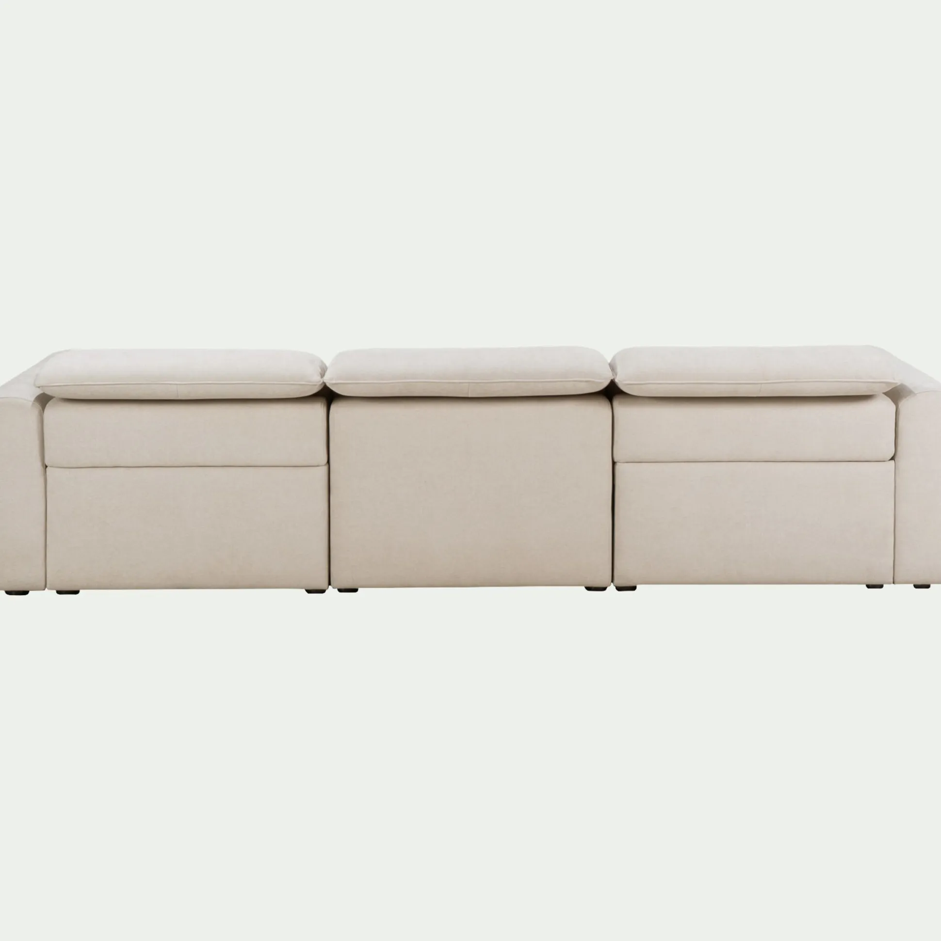Canapé 5 places relax droit en tissu - beige roucas