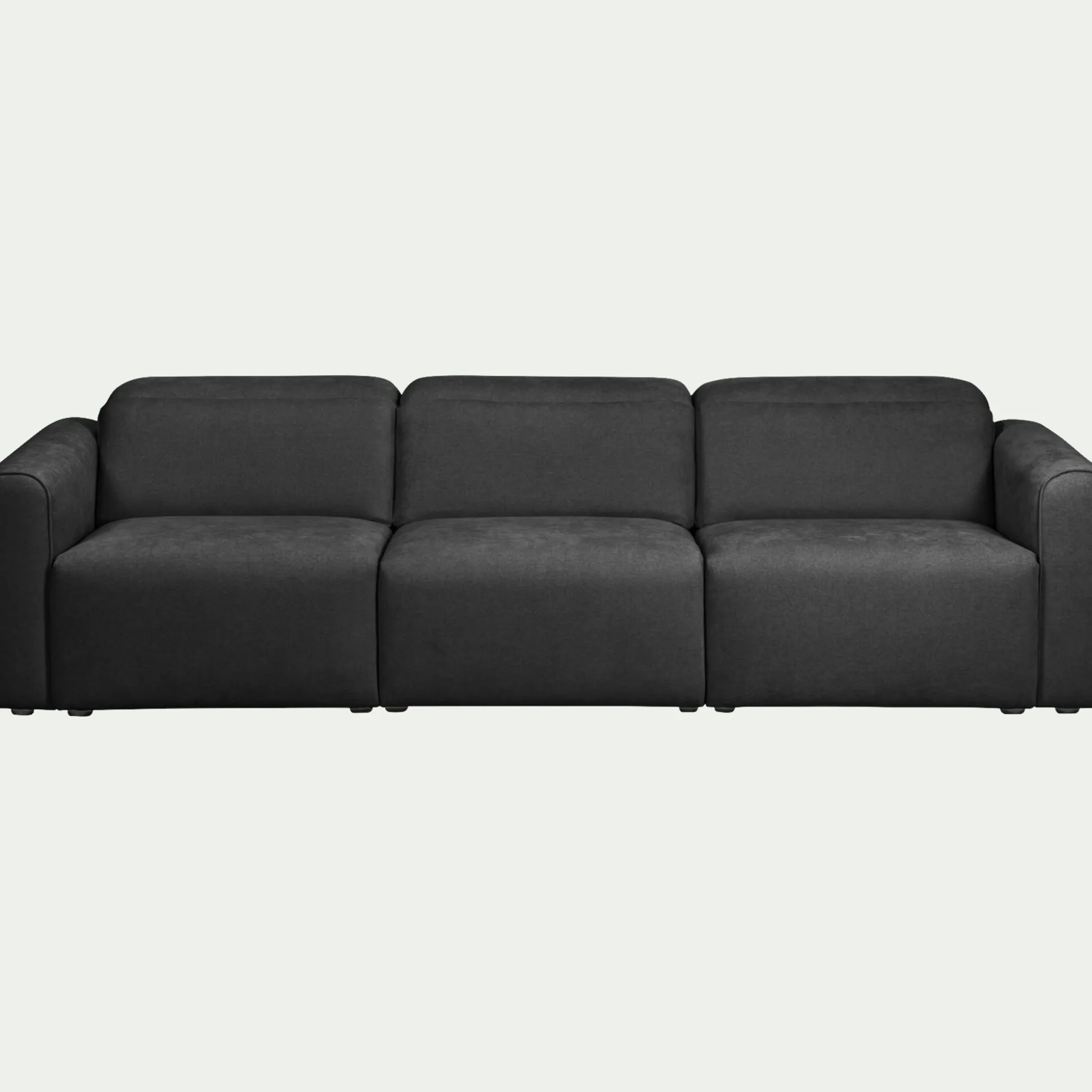 Canapé 5 places relax droit en tissu - gris anthracite