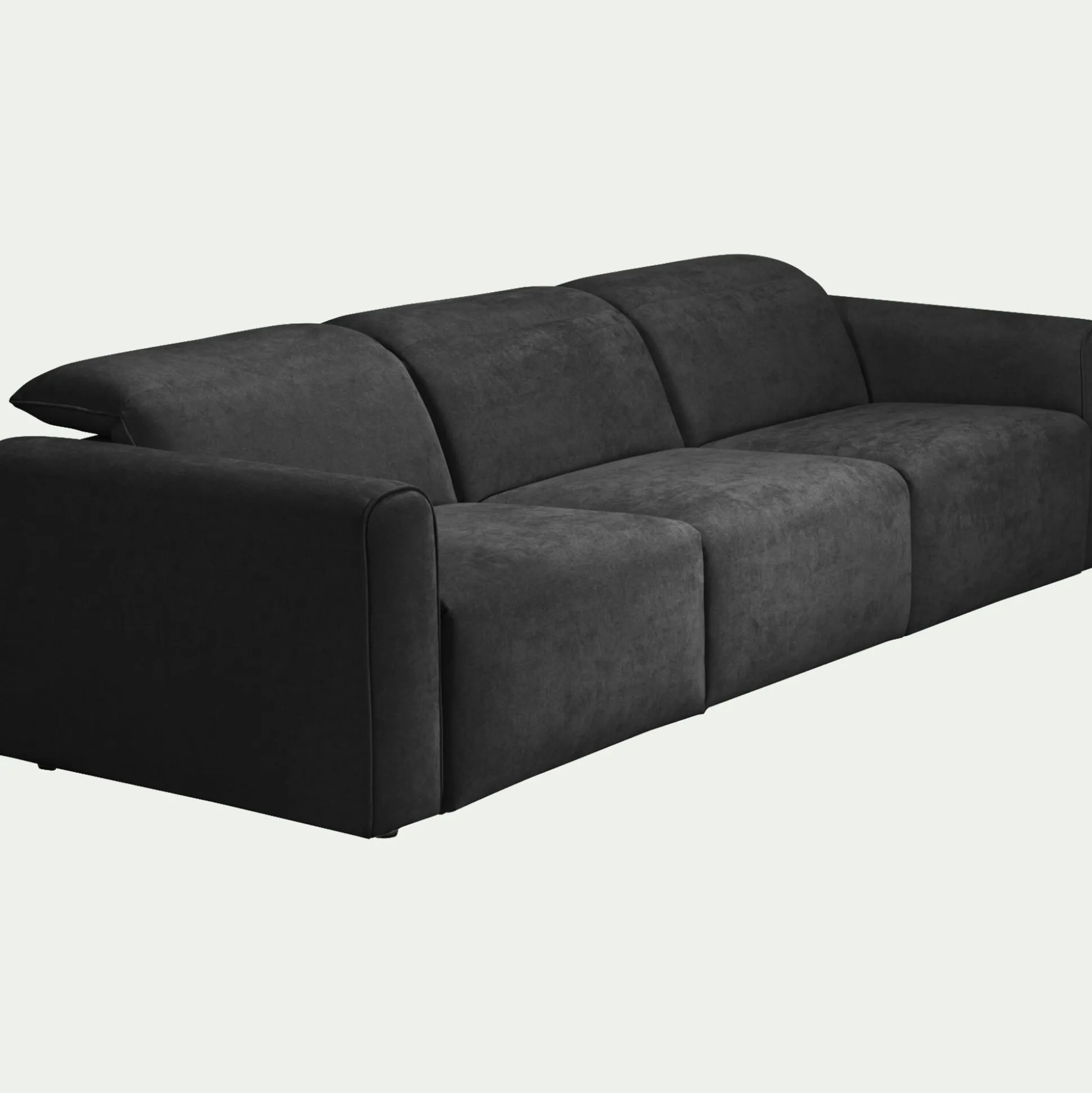 Canapé 5 places relax droit en tissu - gris anthracite