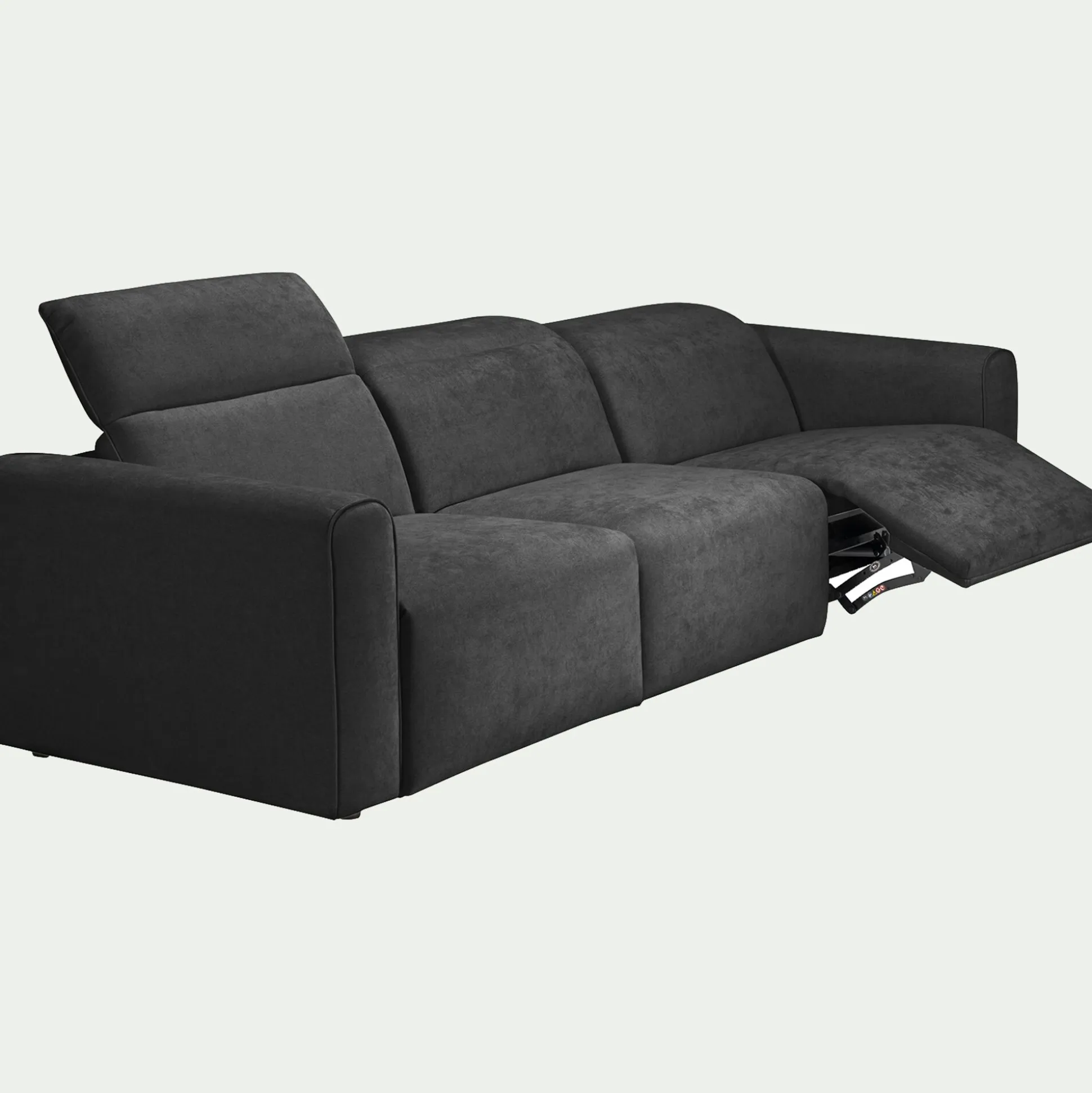 Canapé 5 places relax droit en tissu - gris anthracite