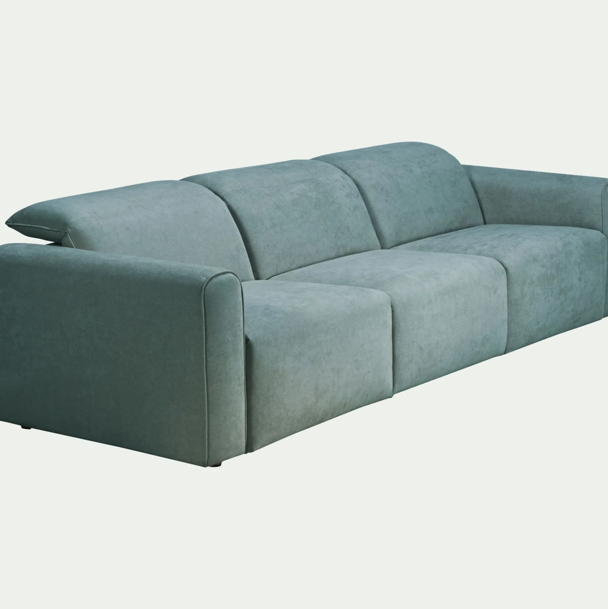 Canapé 5 places relax droit en tissu - bleu niolon